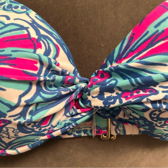 Lilly Pulitzer Target Collection Bikini Top Halter My Fans Shells Size Medium - Picture 3 of 8